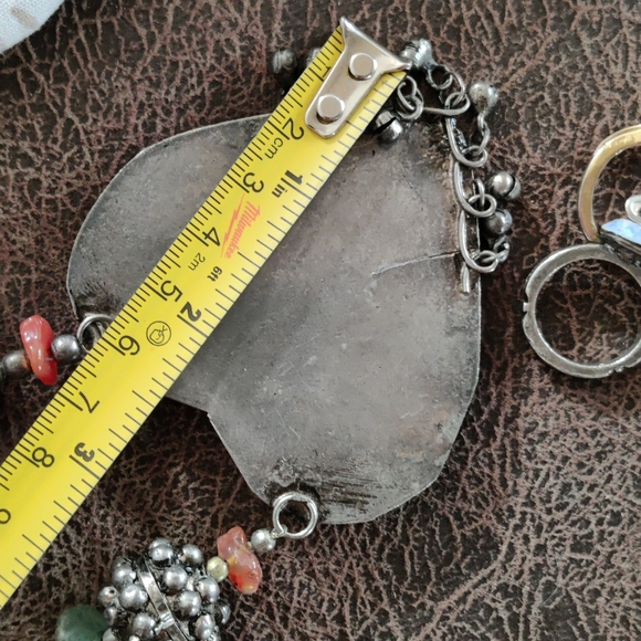 Antique tibetan silver agate necklace - Picture 11 of 13